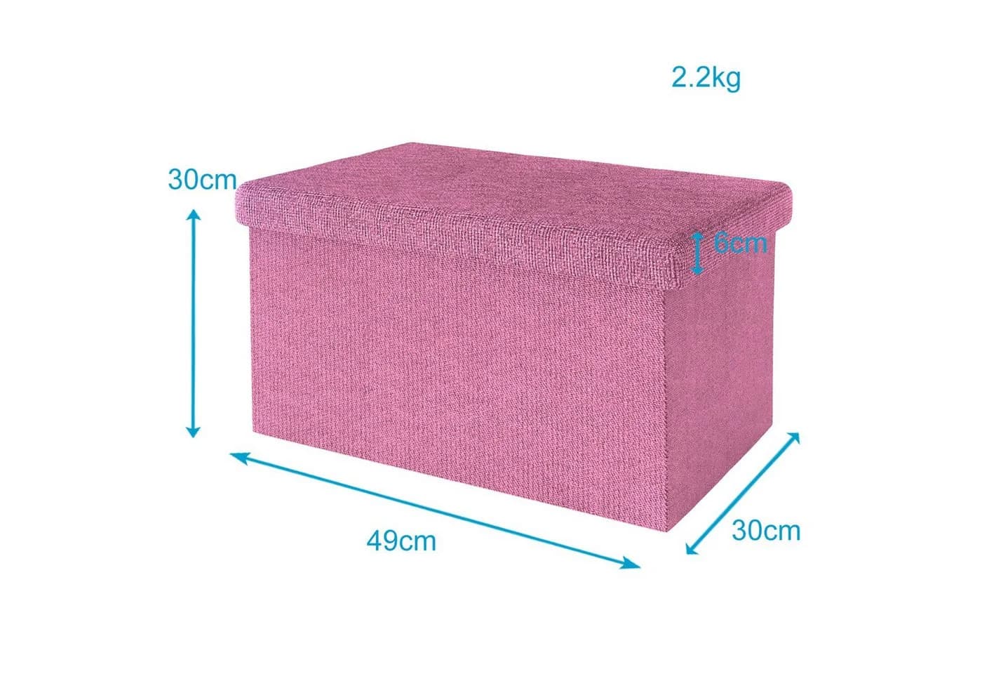 Intirilife Sitzhocker Stauraum Pink Leinen-Optik