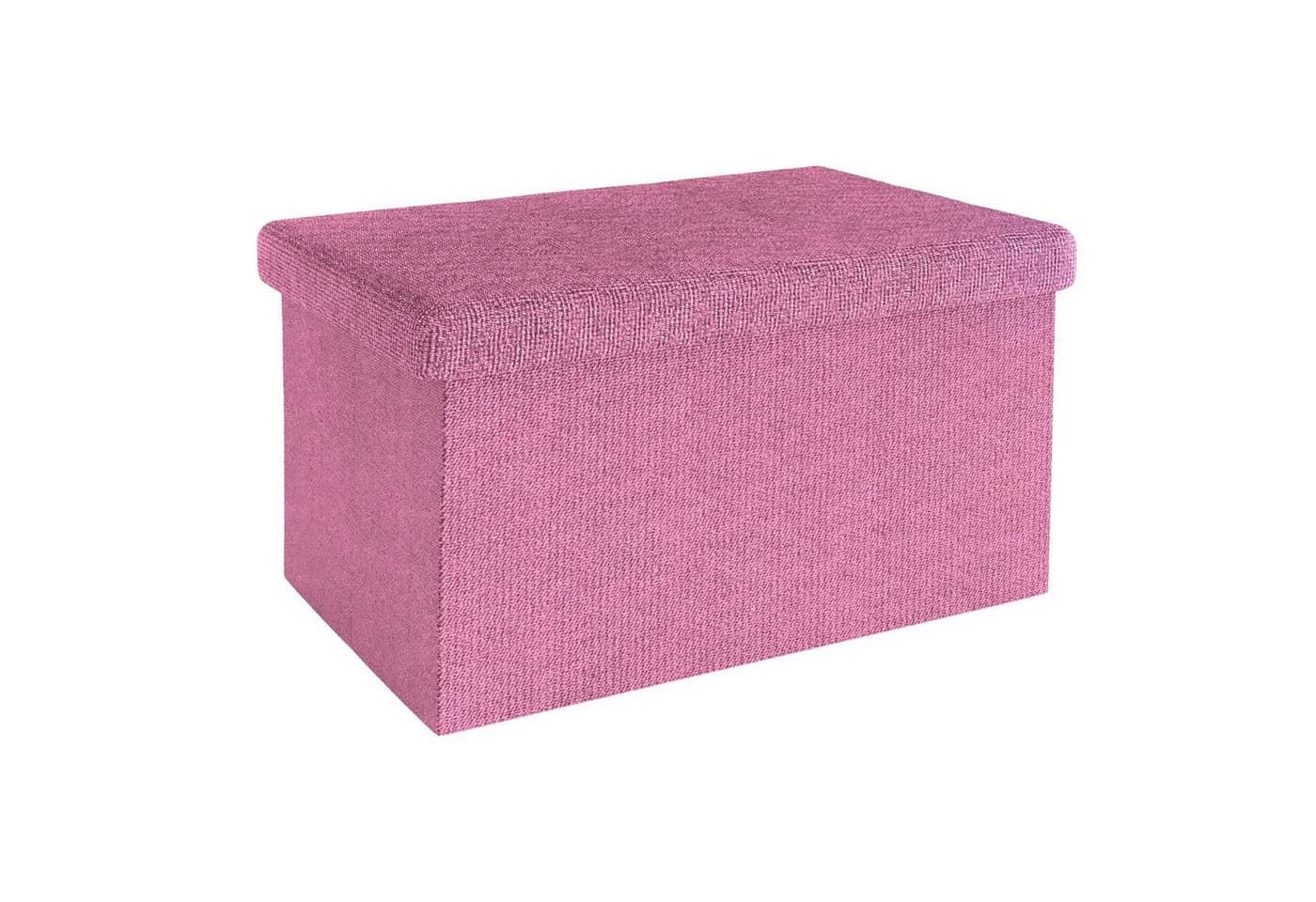 Intirilife Sitzhocker Stauraum Pink Leinen-Optik - Bild 2