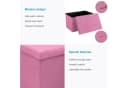 Intirilife Sitzhocker Stauraum Pink Leinen-Optik Bild 3