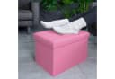 Intirilife Sitzhocker Stauraum Pink Leinen-Optik Bild 4