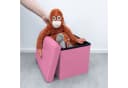 Intirilife Sitzhocker Stauraum Pink Leinen-Optik Bild 5