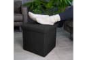 Intirilife Sitzwürfel mit Stauraum 38x38x38 cm Schwarz Bild 4