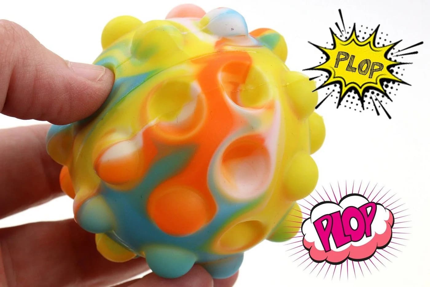 ELLUG Spielball 4er Set Pop it Ball Bunt Ø7cm Antistress - Bild 4