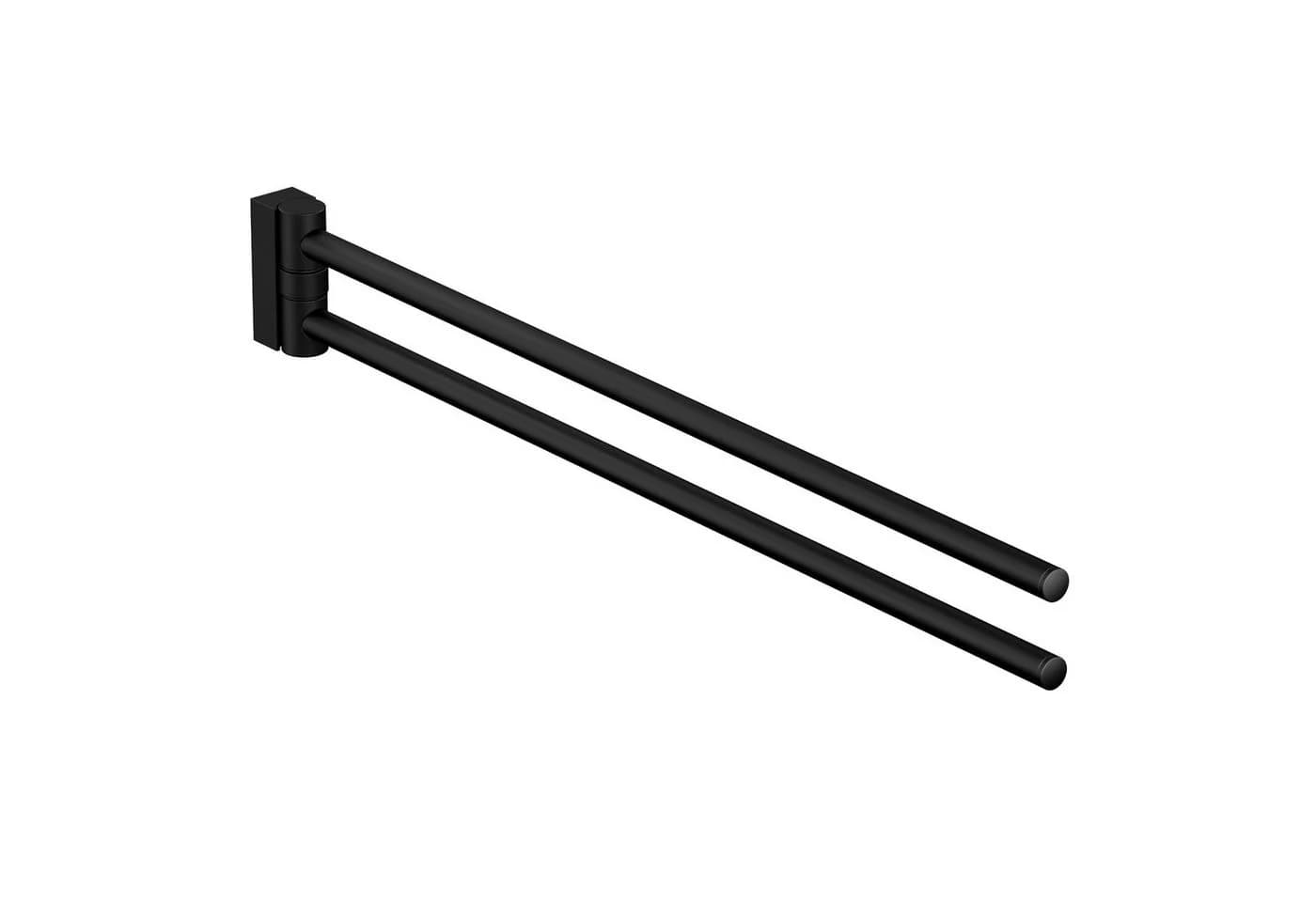 CHRIS BERGEN Handtuchhalter 2-armig schwenkbar Chrom Schwarz matt - Bild 2