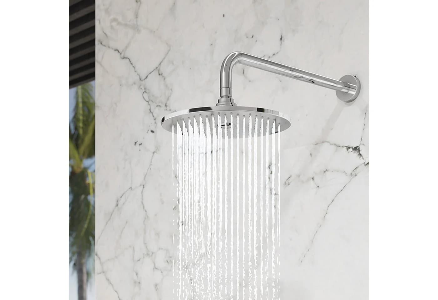 CHRIS BERGEN Kopfbrause Wassersparende Regendusche Chrom Schwarz matt