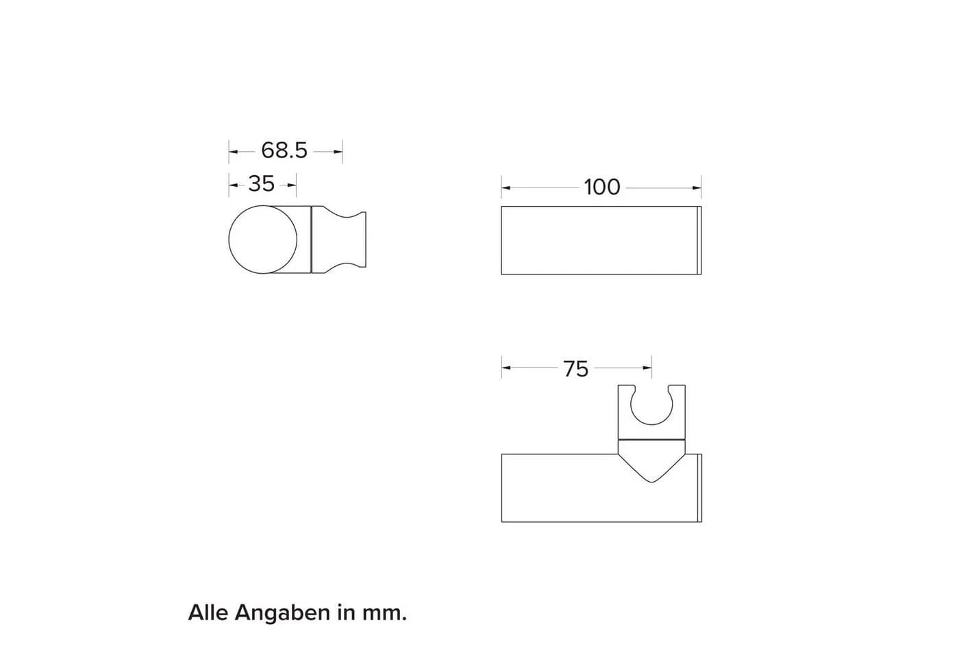 CHRIS BERGEN Brausehalter mit verstellbarem Neigungswinkel Chrom
