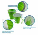 SHIBBY Faltbarer Silikon-Becher Grün 210ml Camping Trinkbecher Bild 4