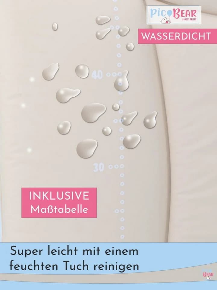 pic Bear Wickelauflage Beige Wasserdicht Schadstoffgeprüft Made in EU - Bild 4