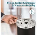 Ribelli Standabfallbehälter mit Aschenbecher Schwarz Metall Bild 5