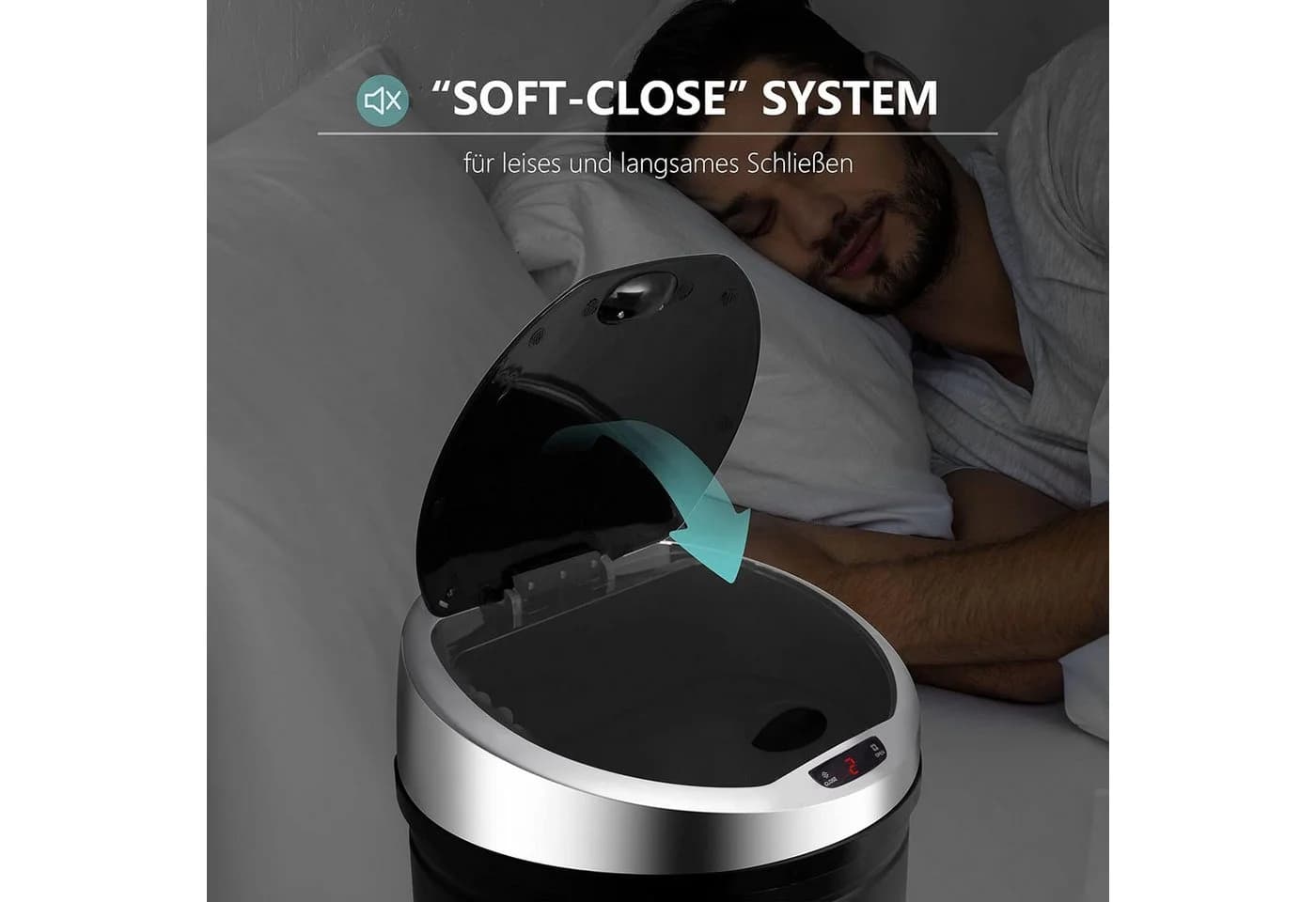Ribelli Sensor Mülleimer 30L Schwarz Edelstahl - Bild 4