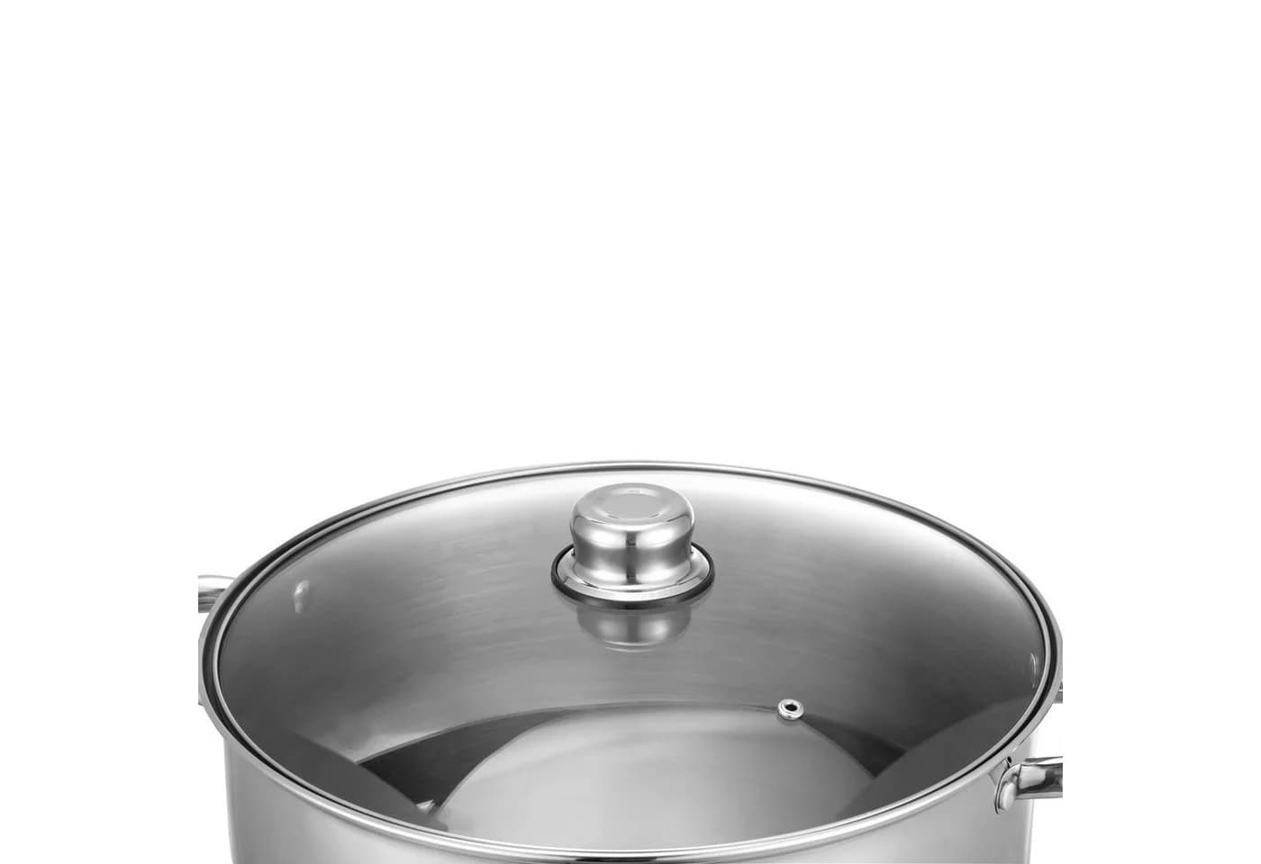 Ribelli Kochtopf Edelstahl 20L mit Glasdeckel & Kaltgriffen