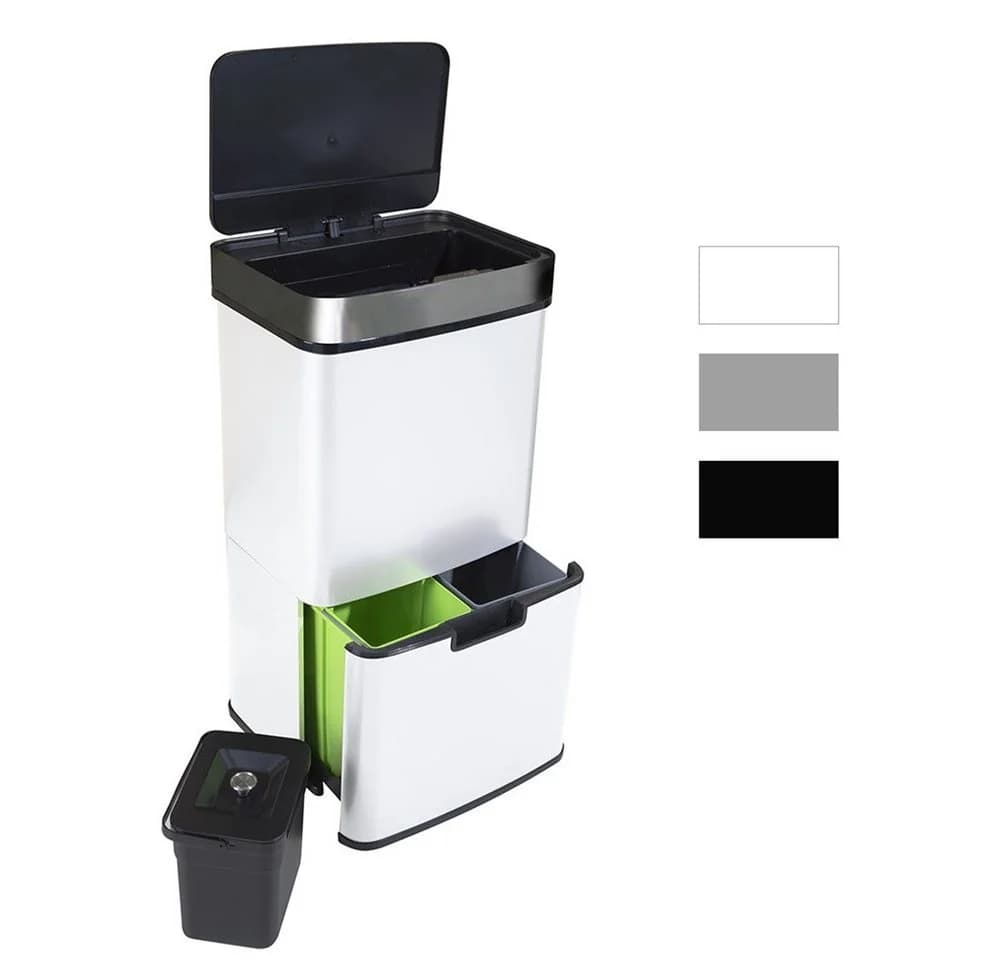 Ribelli Mülltrennsystem Sensor Mülleimer 4 Fächer 72L Weiß - Bild 2