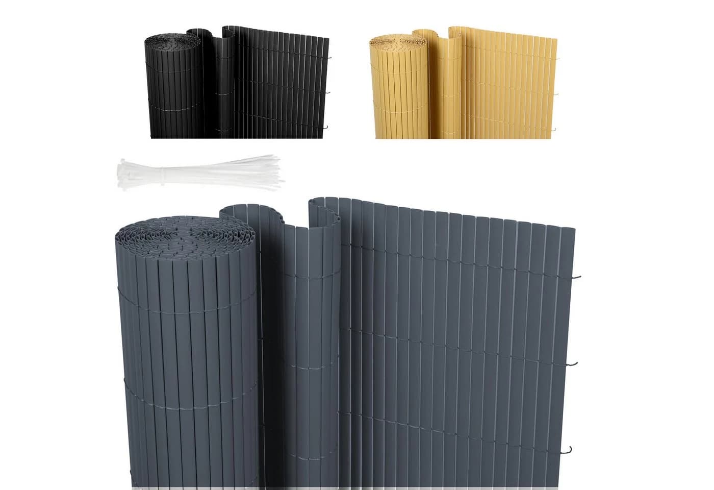 Ribelli Balkonsichtschutz PVC Sichtschutzmatte Braun - Bild 2