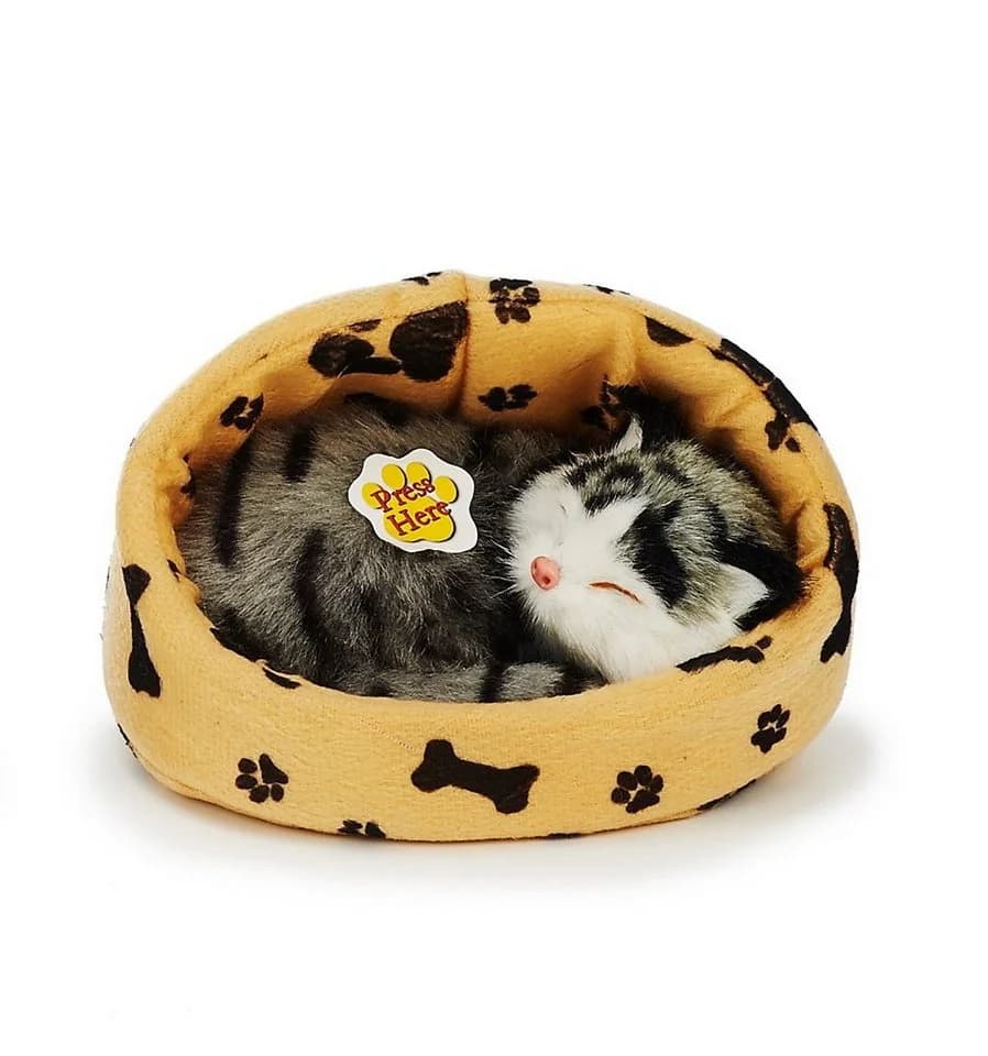 Teddys Rothenburg Kuscheltier Katze im Korb grau 16 cm Plüschkatze