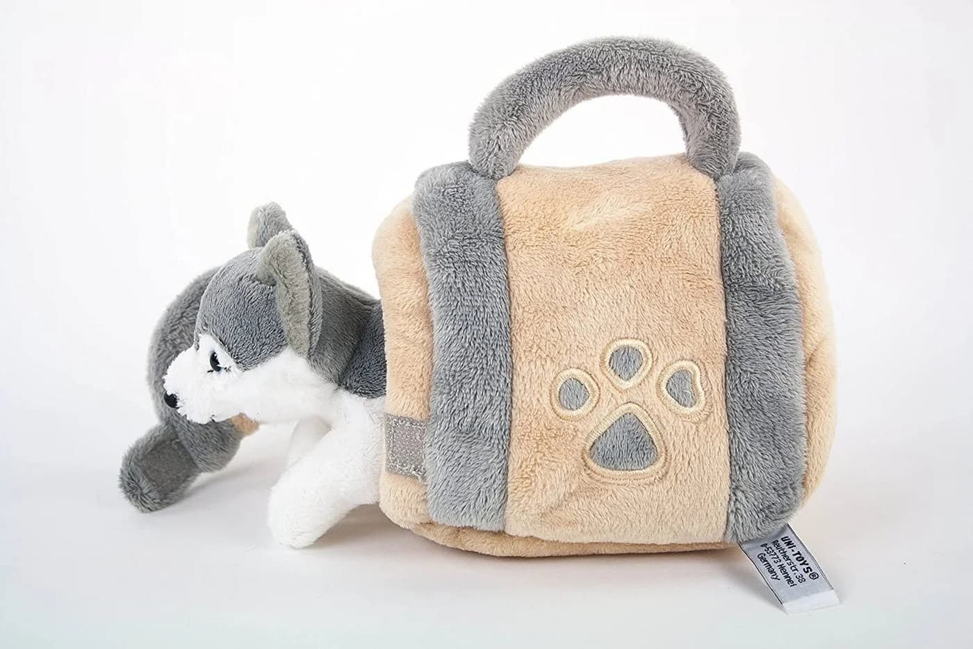 Teddys Rothenburg Kuscheltier Hund Husky in Hütte 15 cm Plüschhusky - Bild 3