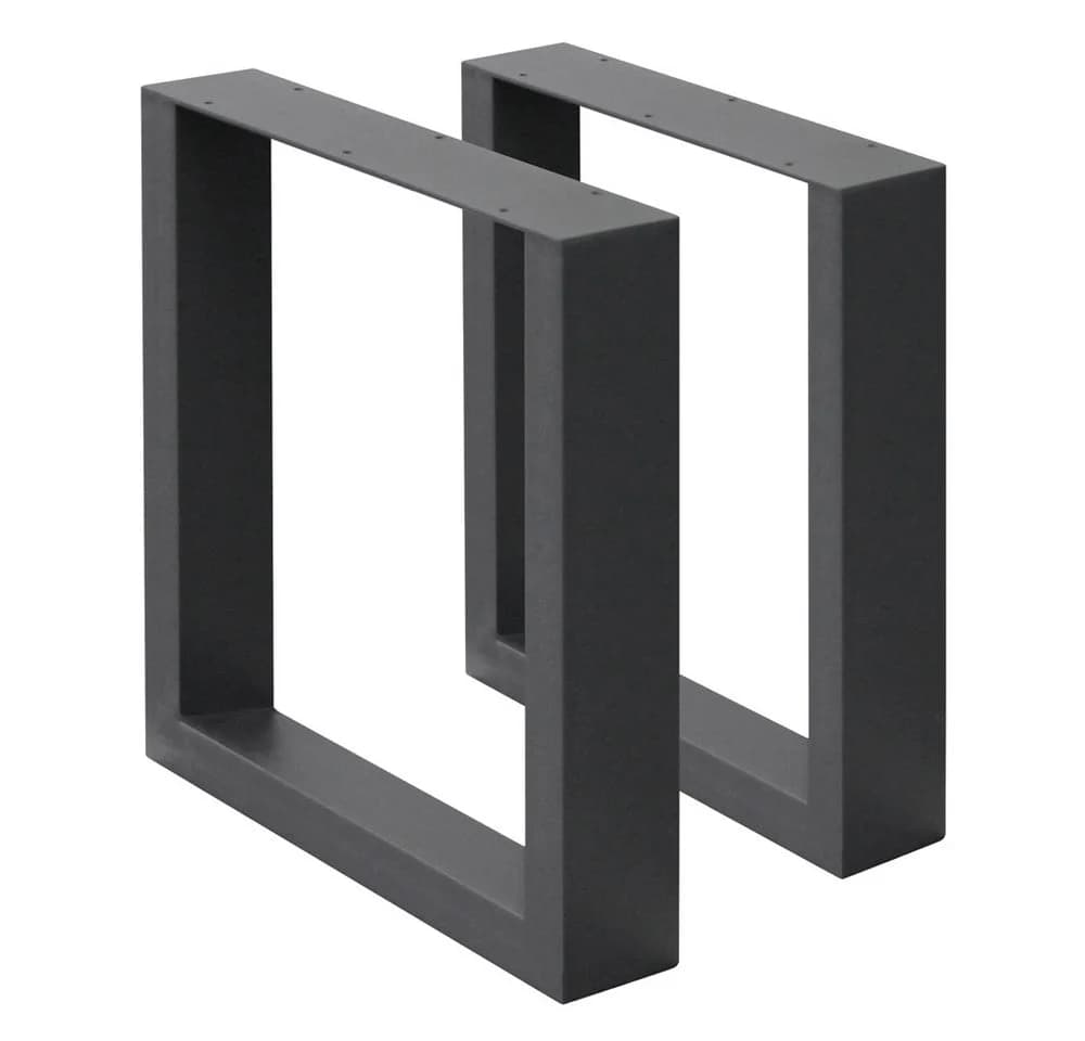 ECD Germany Tischbein 2x Tischkufen aus Vierkantprofilen aus pulverbeschichtetem Stahl, Tischgestell Bankkufen modernes Industriedesign Möbelfüße aus Metall - Bild 2