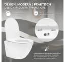 LuxeBath Spülrandloses Hänge-WC Weiß mit Softclose-Sitz & Nano-Beschichtung Bild 3