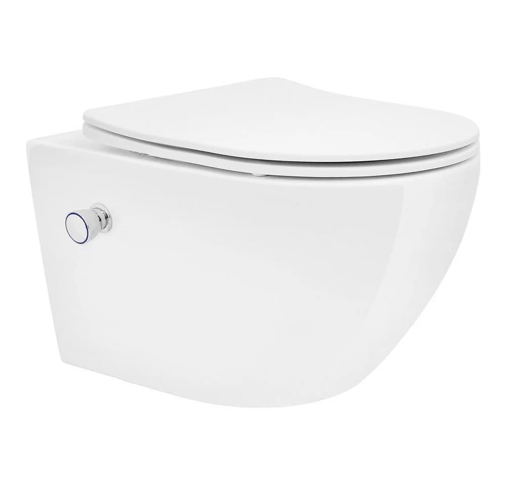LuxeBath Hänge-WC mit Bidet-Funktion, spülrandlos, weiß - Bild 2