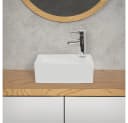 LuxeBath Aufsatzwaschbecken Keramik Eckig 350x205x125 mm Weiß Bild 2