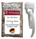 rewagi Gardinengleiter Set 200-tlg. Weiß Kunststoff Steckhaken Ösengleiter Bild 2