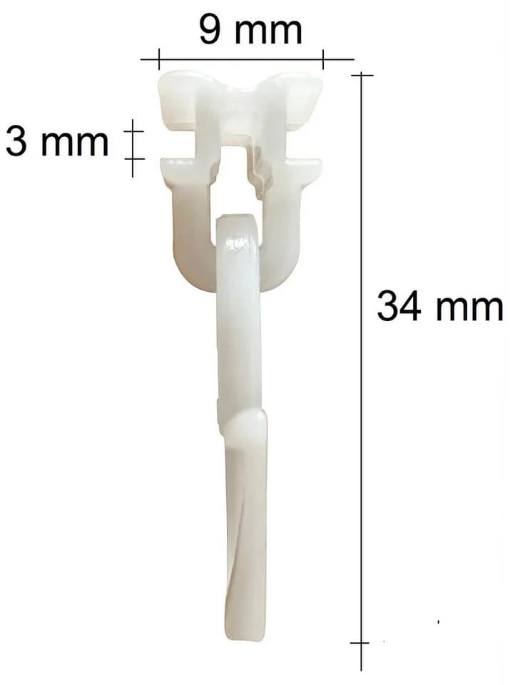 rewagi Gardinengleiter 100er Set Weiß Falten-Gleiter beweglich für 6mm Schiene