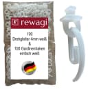 rewagi Gardinengleiter 100 Drehgleiter & 100 Gardinenhaken Weiß Bild 2