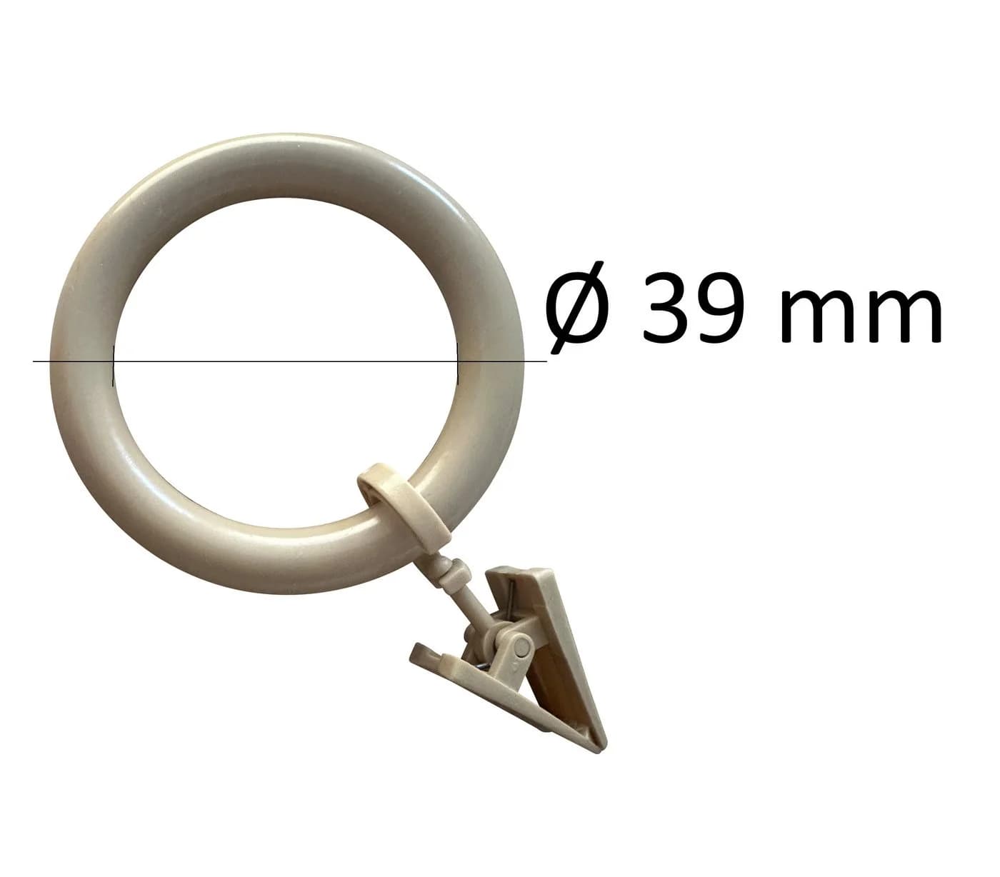 Rewagi Gardinenring Vorhangringe mit Klammer Beige - Bild 2