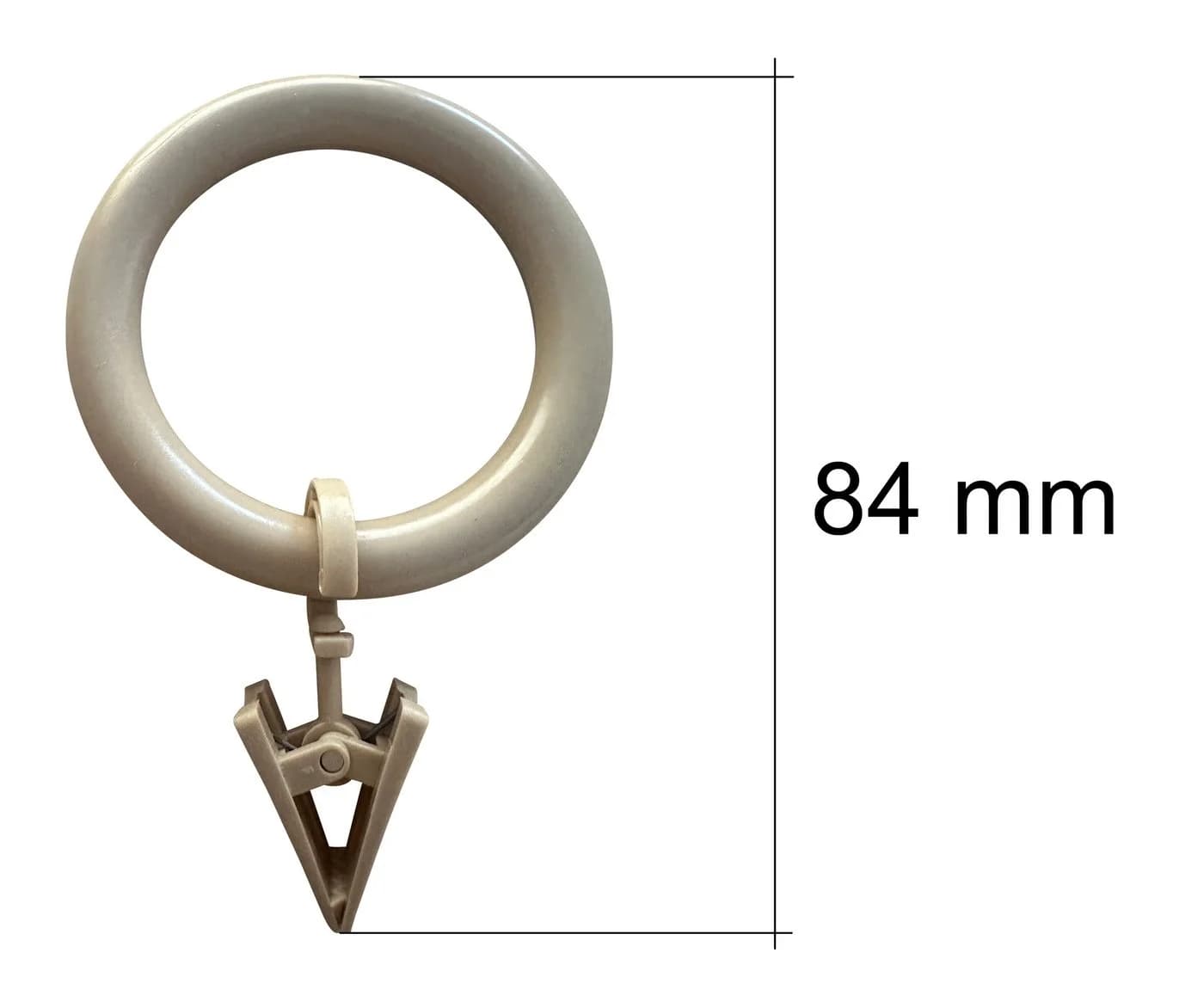 Rewagi Gardinenring Vorhangringe mit Klammer Beige - Bild 3