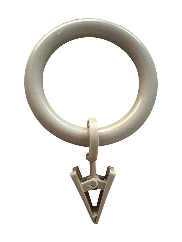 Rewagi Gardinenring Vorhangringe mit Klammer Beige - Bild 5