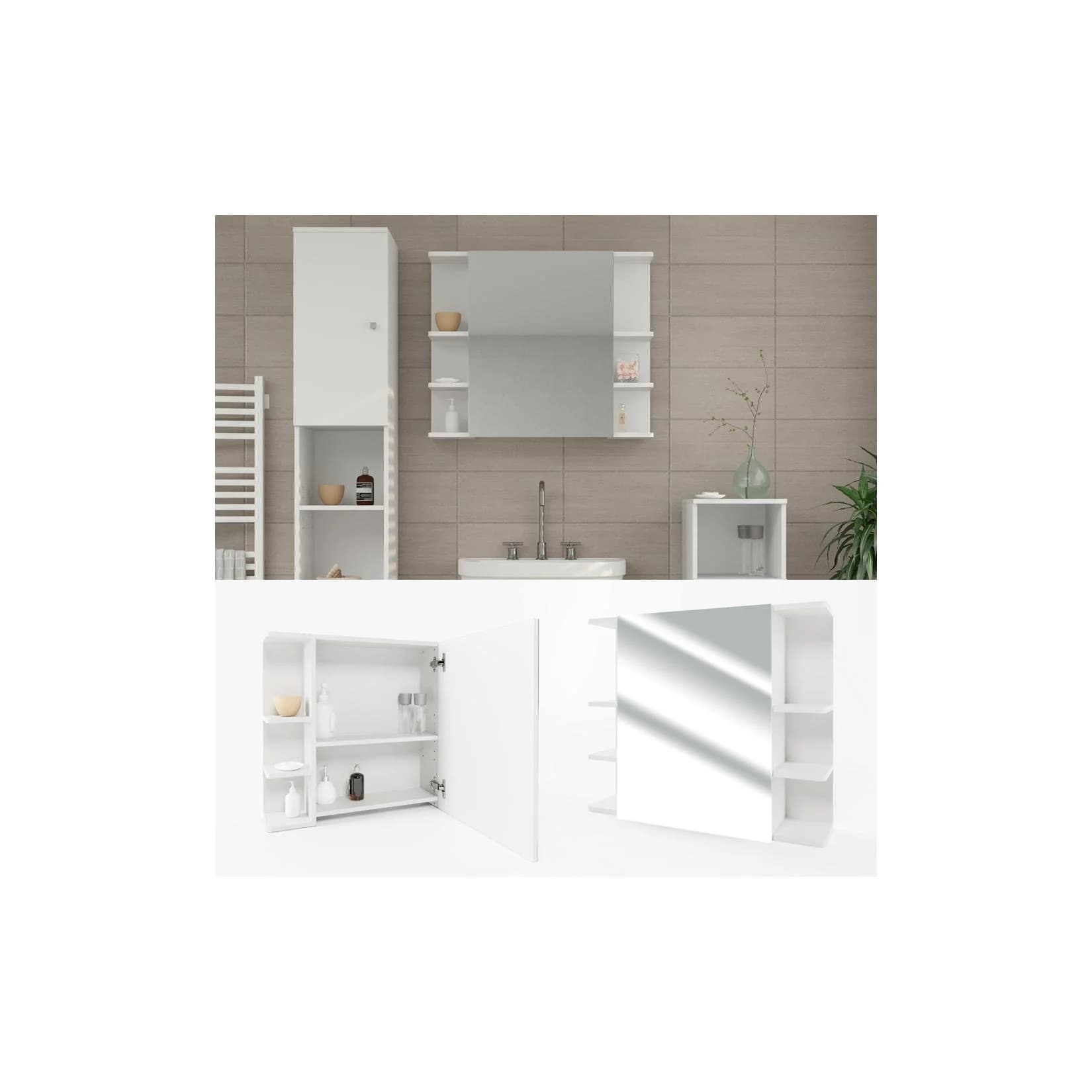 Vicco Badezimmerspiegelschrank Fynn Weiß Modern