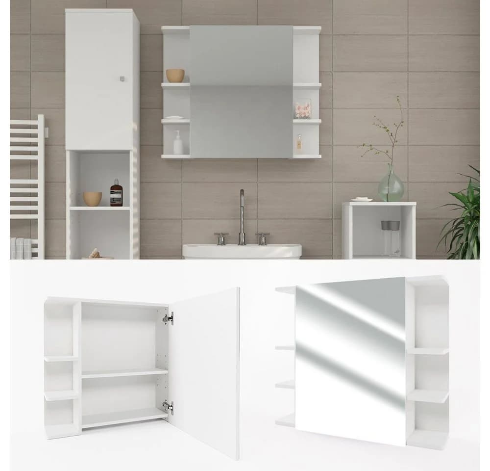 Vicco Badezimmerspiegelschrank Fynn Weiß Modern - Bild 2