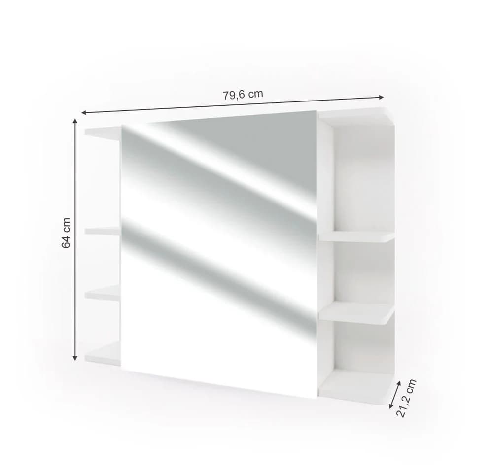 Vicco Badezimmerspiegelschrank Fynn Weiß Modern - Bild 4