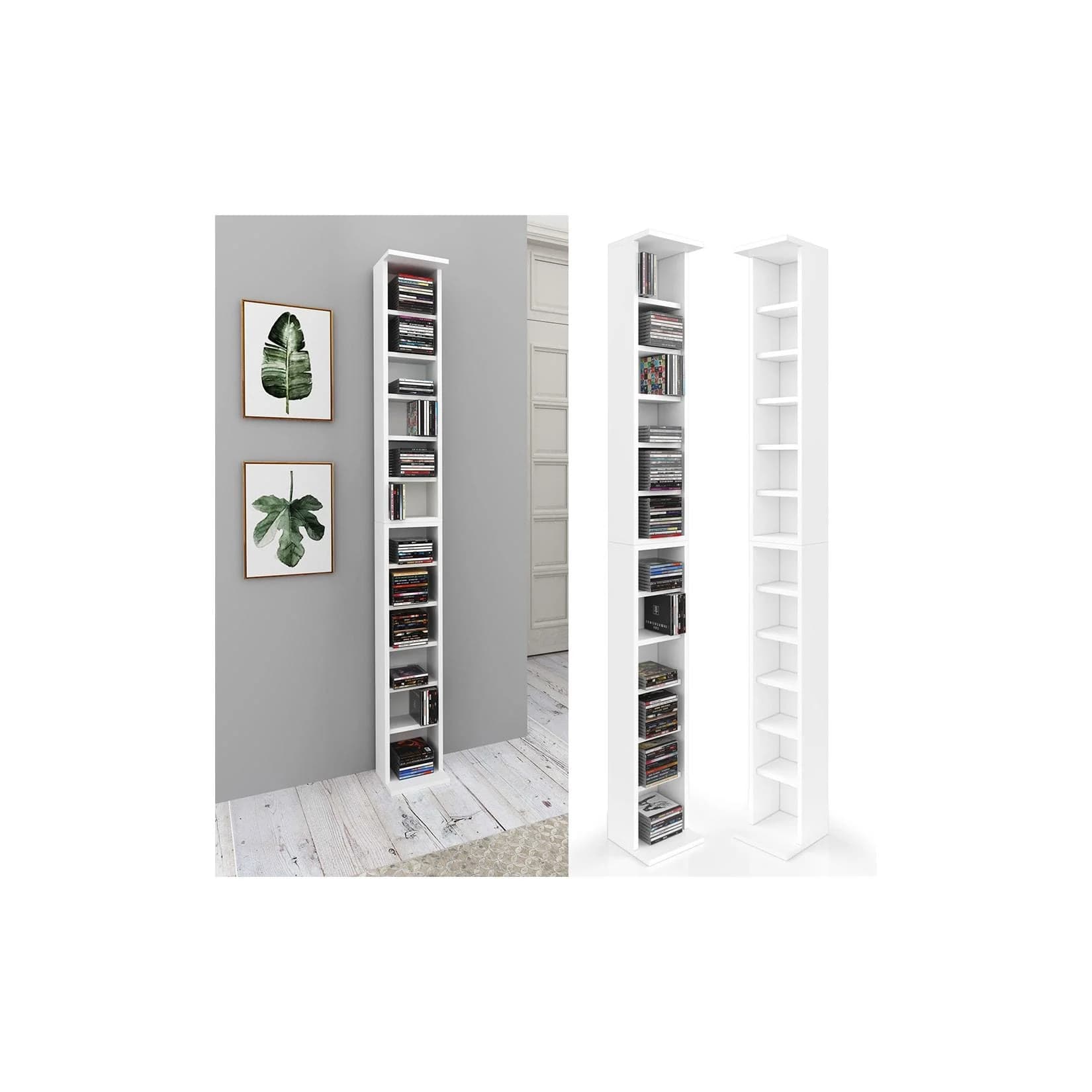 VICCO CD-Regal 2er Set Weiß Höhenverstellbar Wandregal