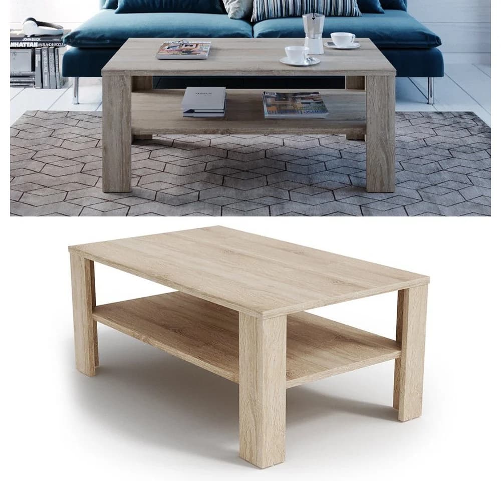 Vicco Couchtisch Sonoma Eiche mit praktischem Regal - Bild 4