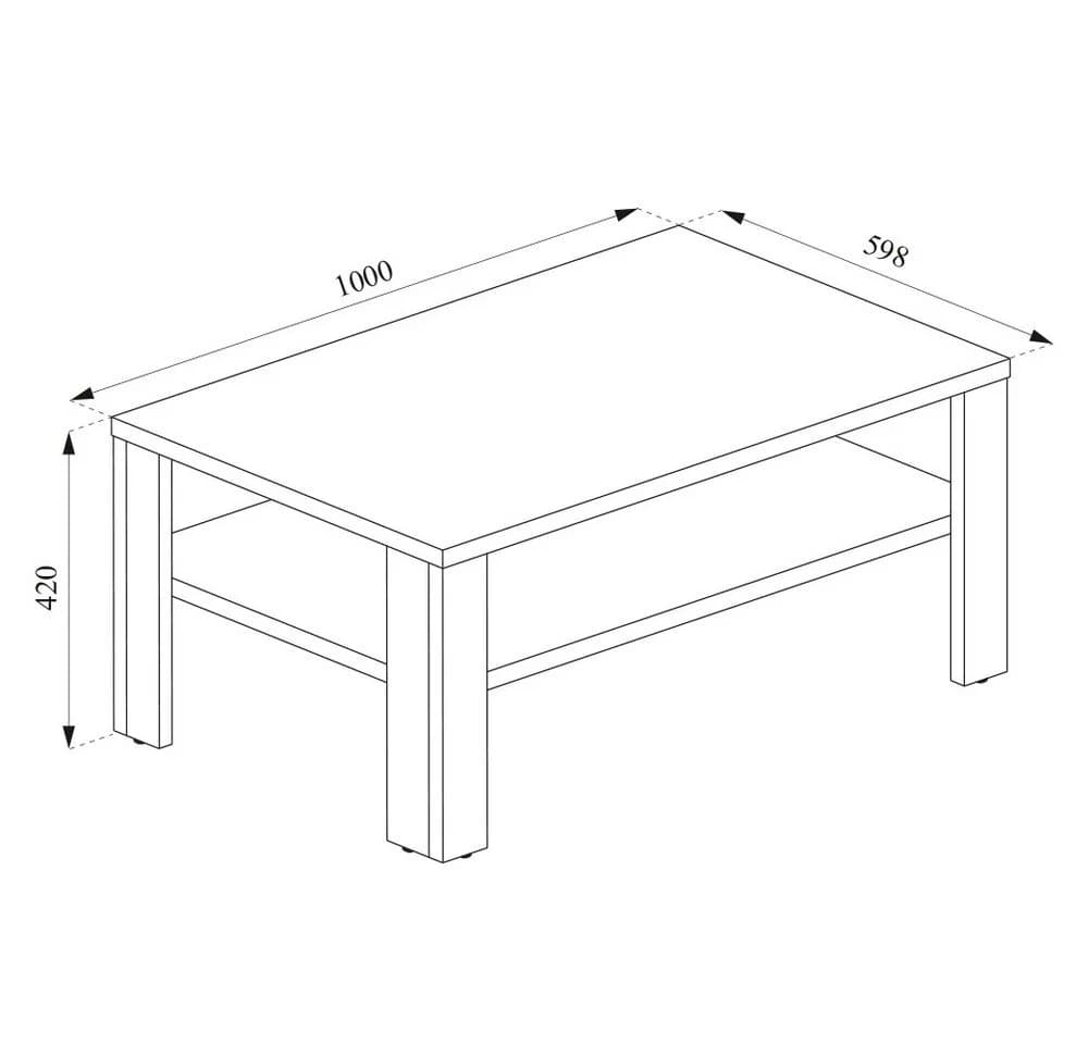 Vicco Couchtisch Beton Optik Weiß mit Ablagefläche Modern - Bild 5