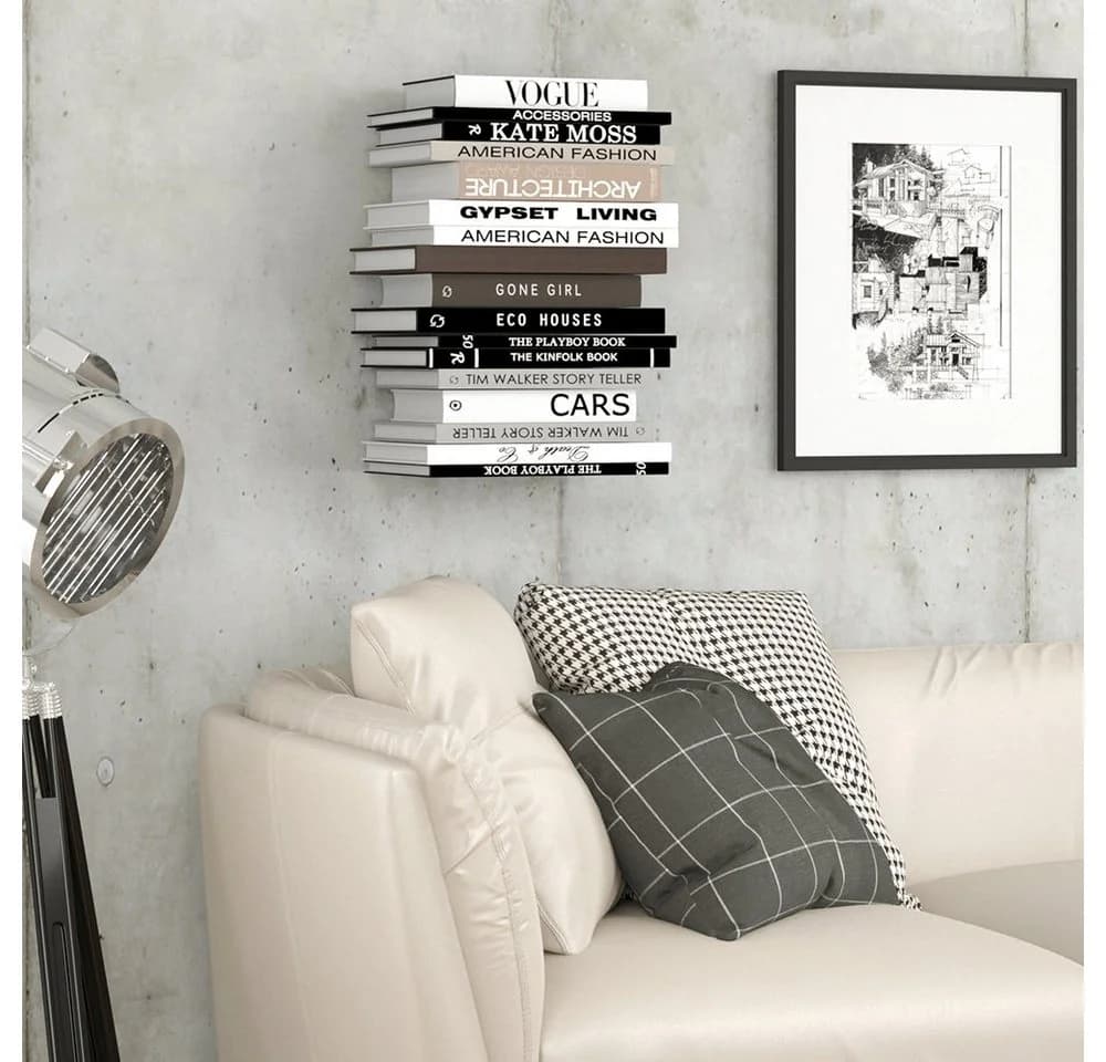 Vicco Unsichtbares Bücherregal Ghost 4er Set Silber Wandregal Metall - Bild 5