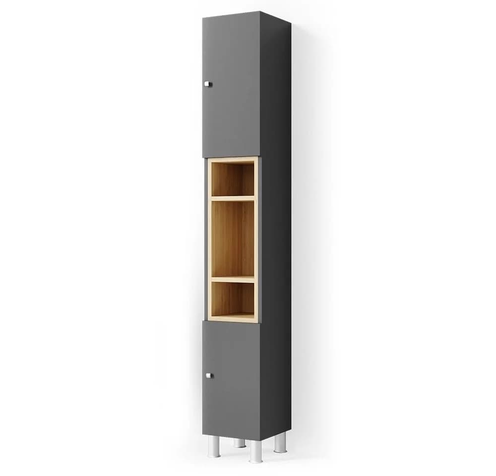 Vicco Badschrank Aquis Hochschrank Eiche Anthrazit - Bild 3