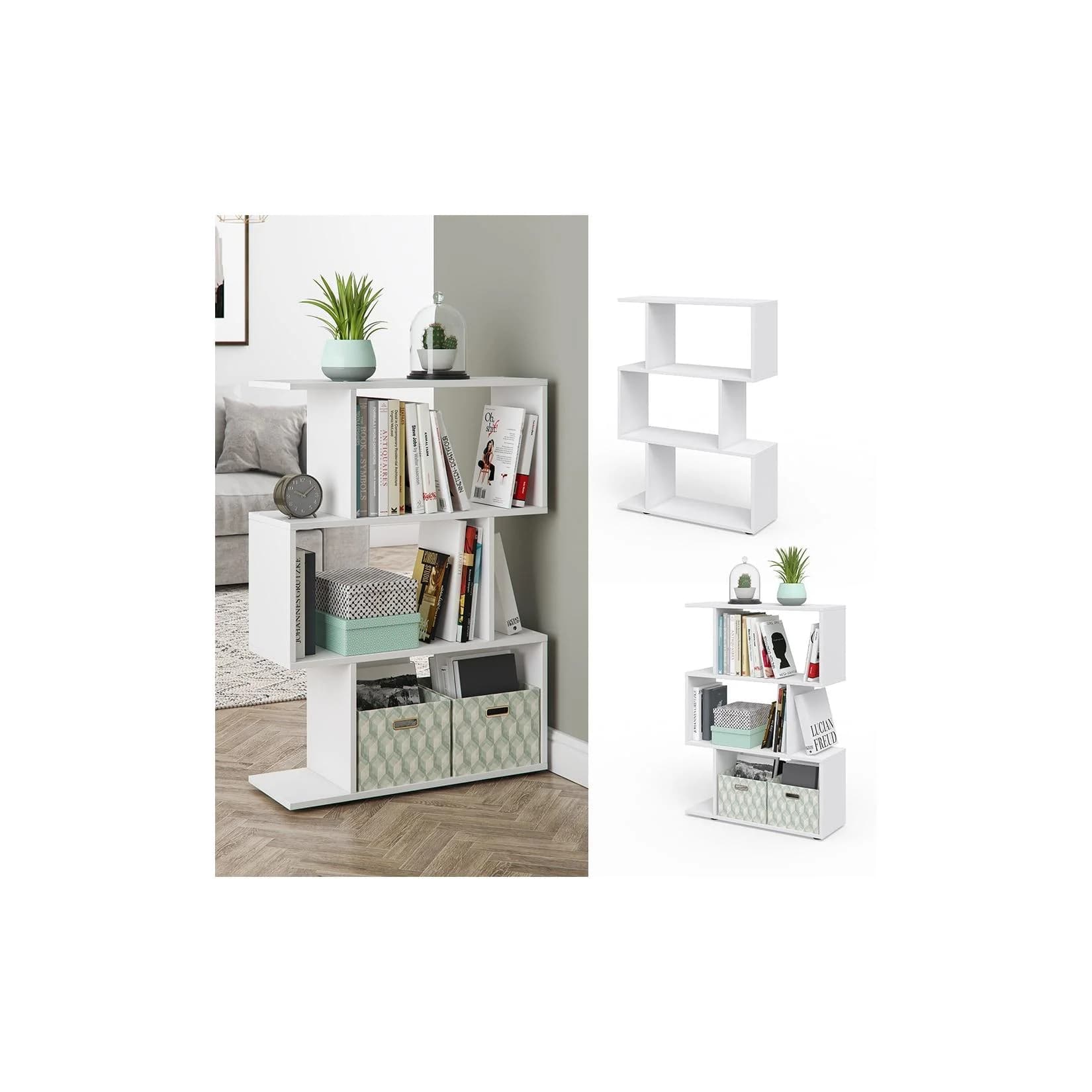 Vicco Raumteiler Levio Weiß Zickzack-Design Raumteiler Regal