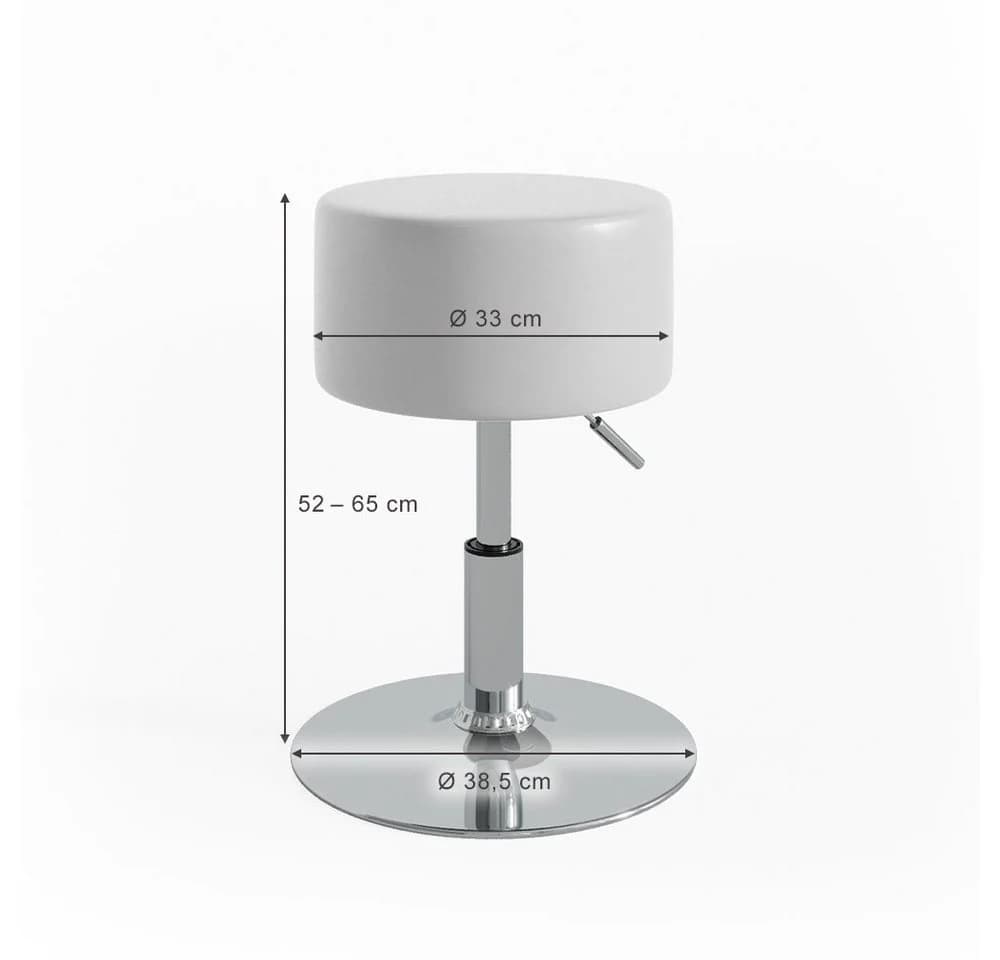 Vicco Design Hocker Weiß Höhenverstellbar 360° Drehbar - Bild 4