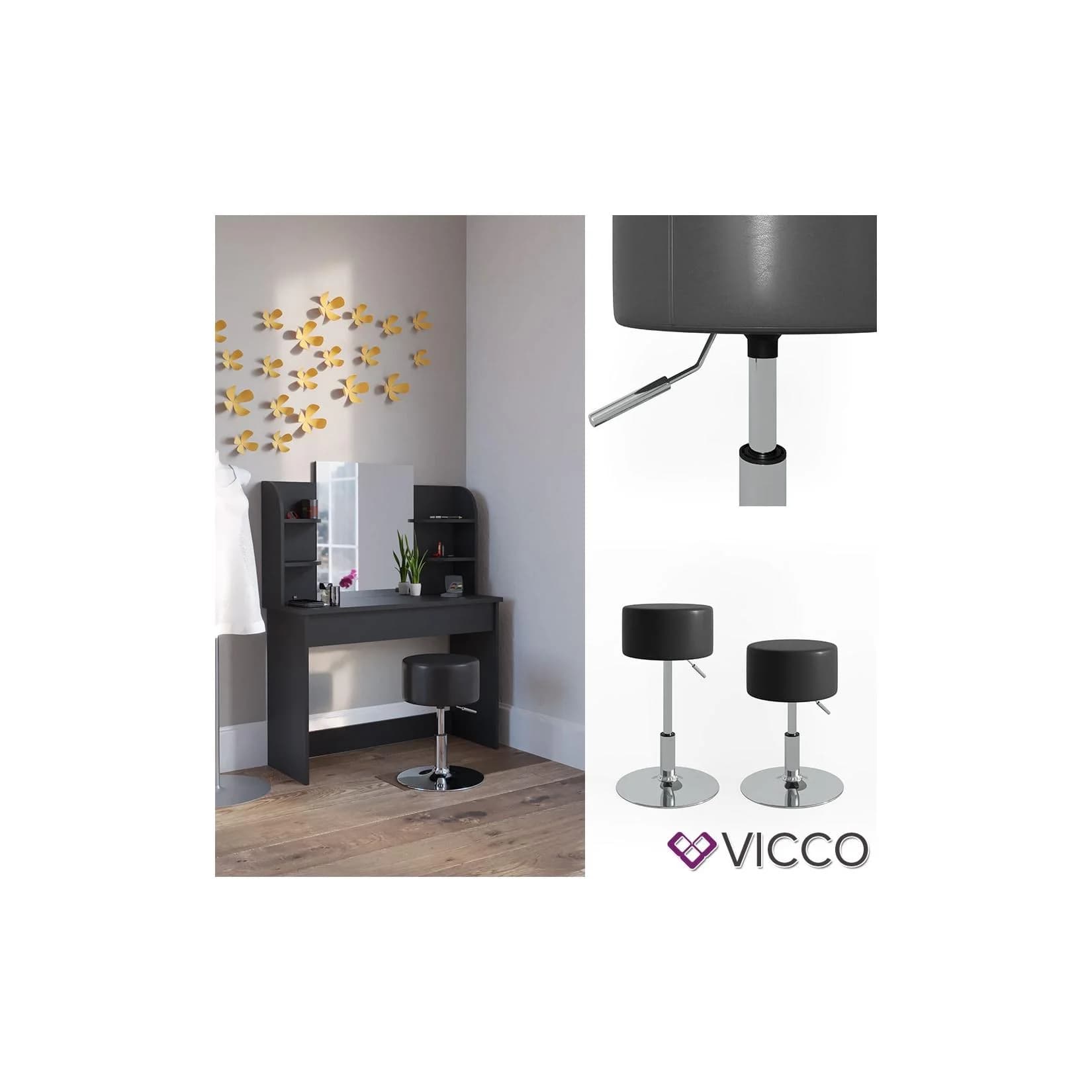Vicco Sitzhocker Design Schwarz höhenverstellbar 360° drehbar