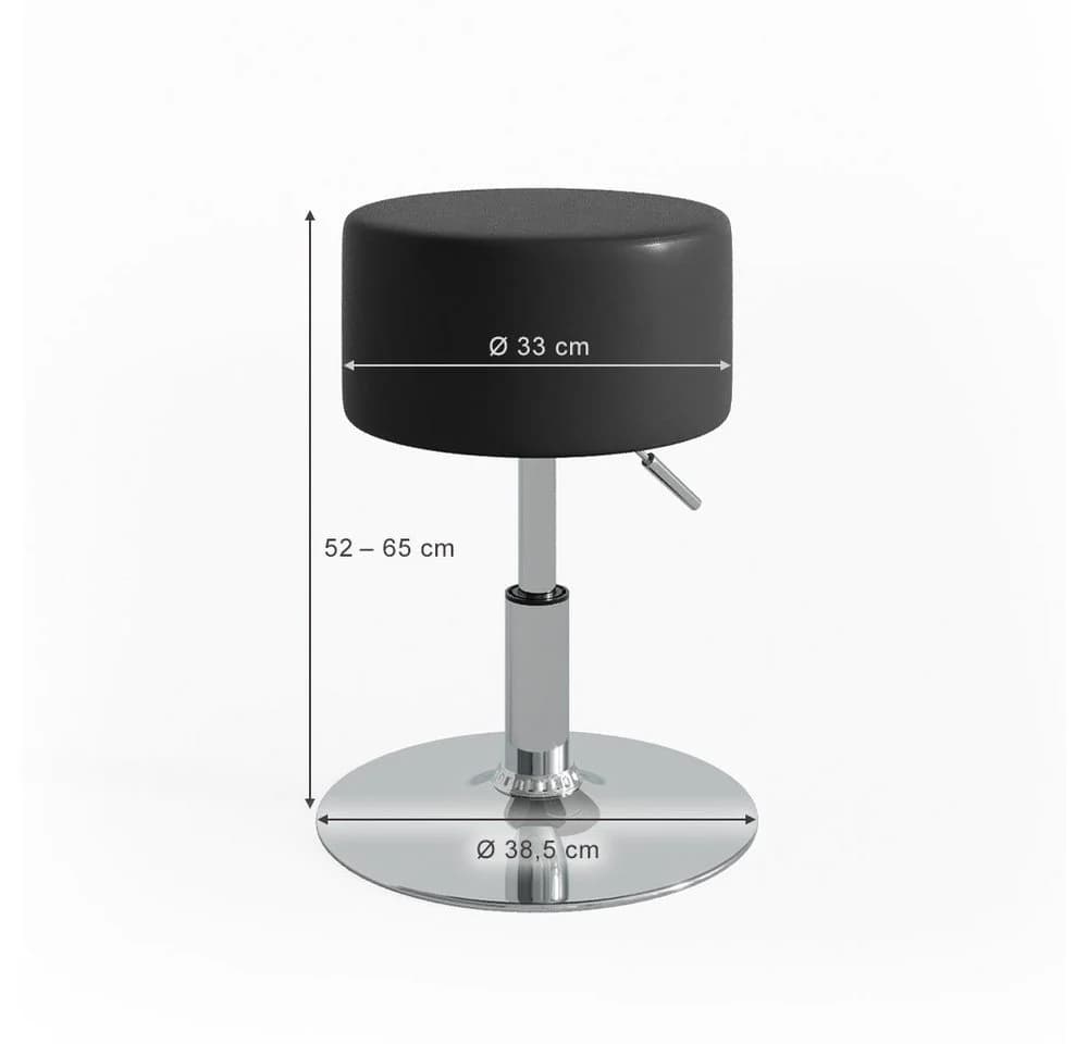 Vicco Sitzhocker Design Schwarz höhenverstellbar 360° drehbar - Bild 4