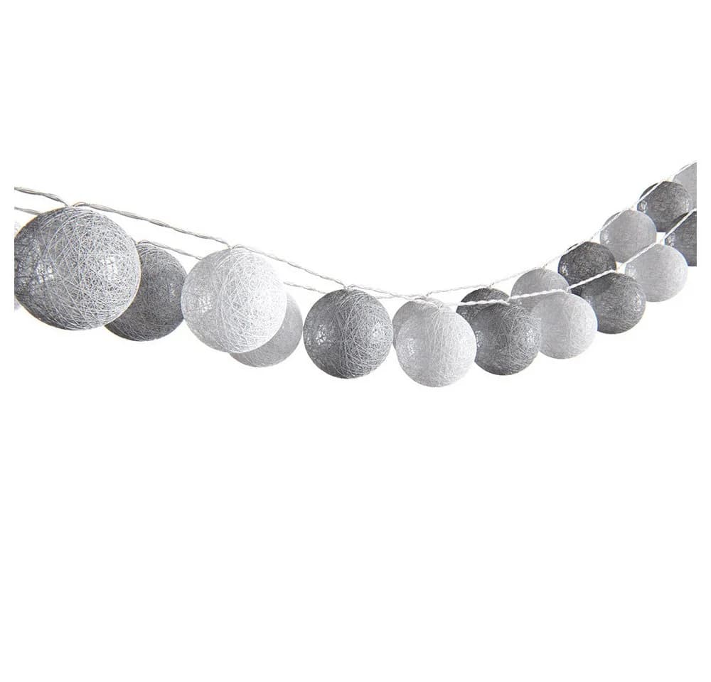 Vicco LED-Lichterkette Grau/Weiß 310 cm mit 20 Baumwollkugeln - Bild 4
