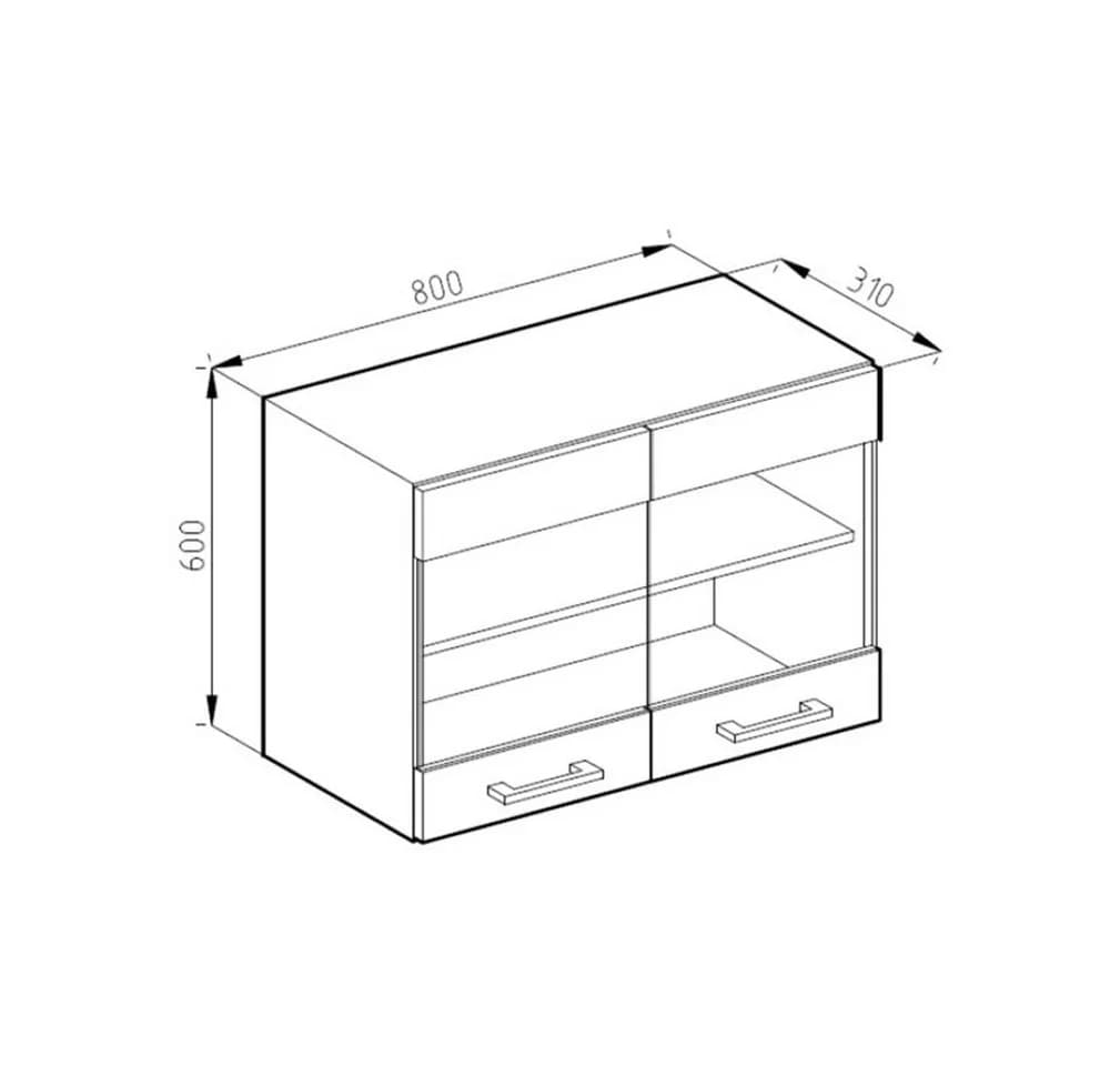 Vicco Glashängeschrank R-Line Weiß Hochglanz mit Glastüren - Bild 3