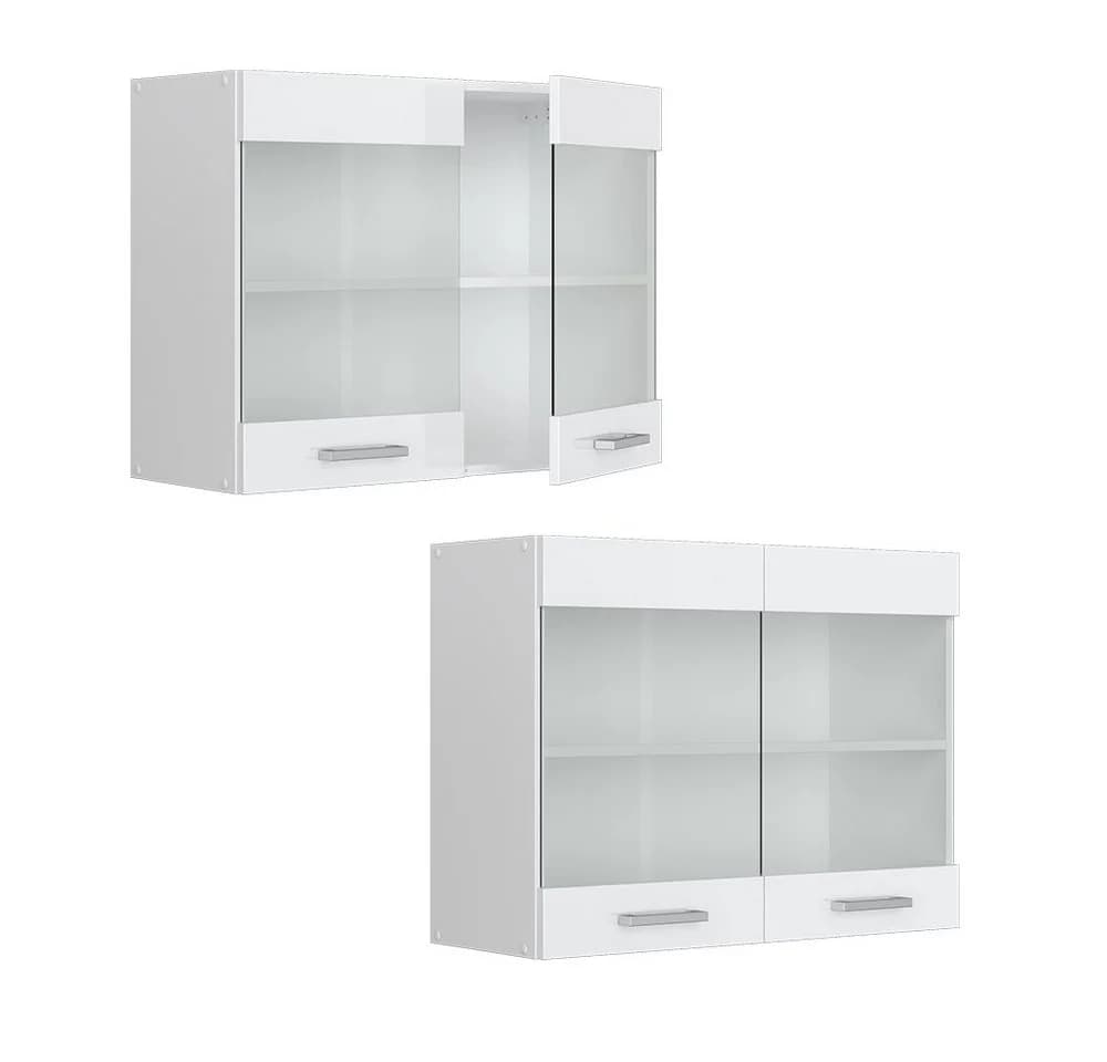Vicco Glashängeschrank R-Line Weiß Hochglanz mit Glastüren - Bild 5