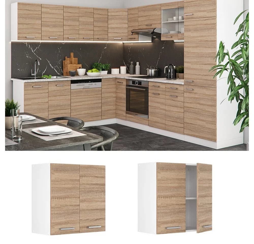 Vicco Hängeschrank R-Line Sonoma/Weiß 60 cm