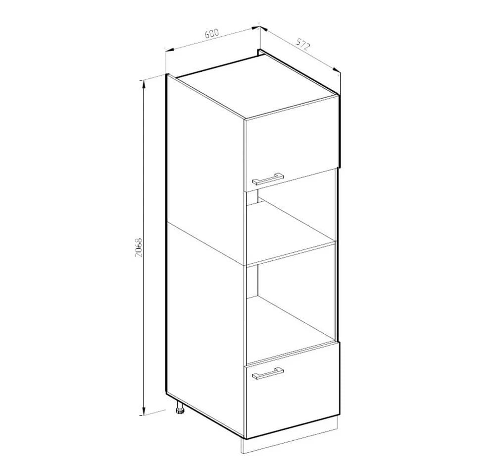 Vicco Mikrowellenumbauschrank R-Line Edelgrau Weiß 60 cm - Bild 3