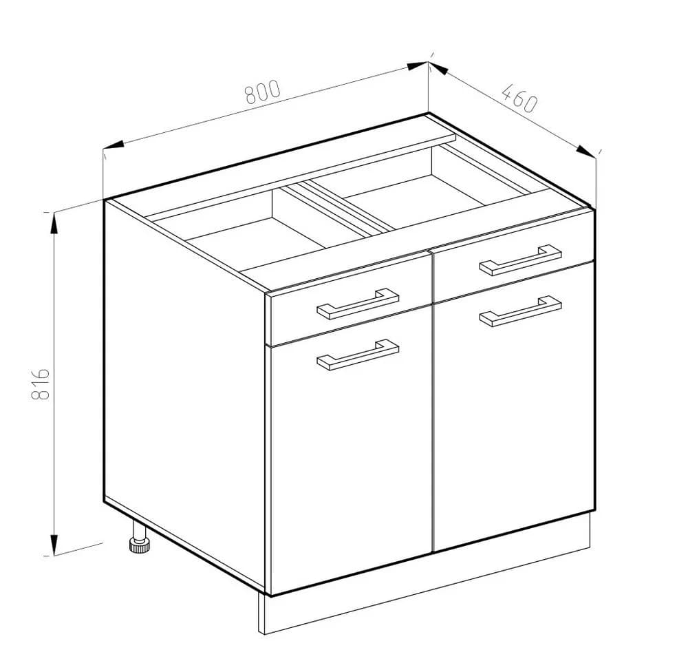 Vicco Unterschrank R-Line Schubladenunterschrank Sonoma/Weiß