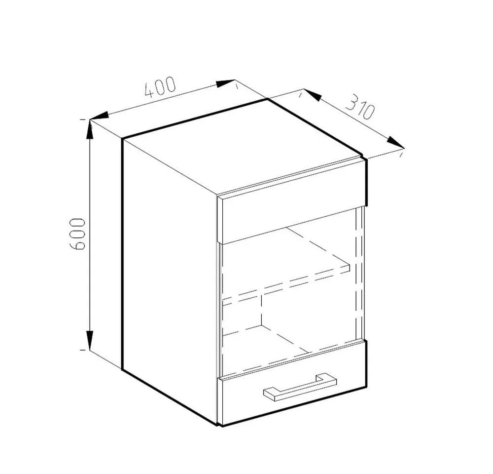 Vicco Glashängeschrank R-Line Weiß/Sonoma Glasfront - Bild 3
