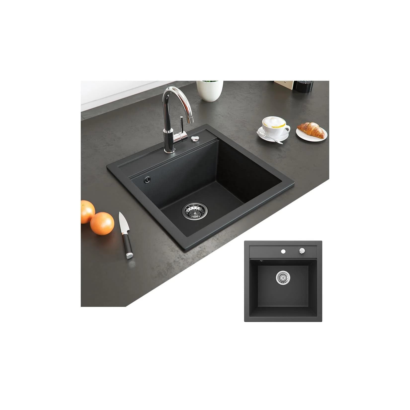 Bergström Granitspüle Tesa Schwarz Modern