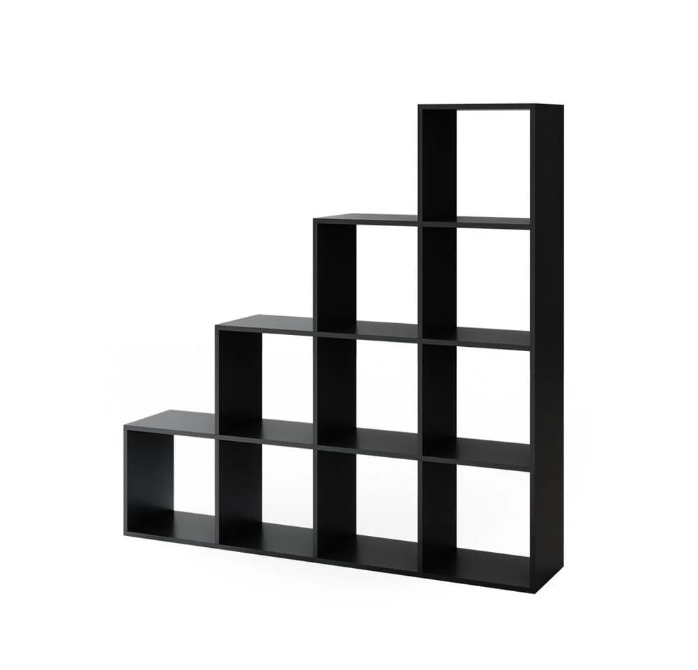 VICCO Treppenregal 10 Fächer Schwarz Raumteiler Stufenregal - Bild 2